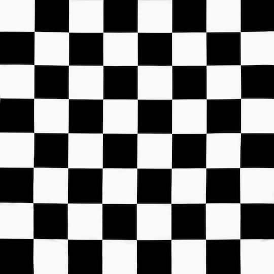 White/Black Medium Checker Matte Satin